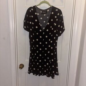Reformation Black Polka Dot Dress